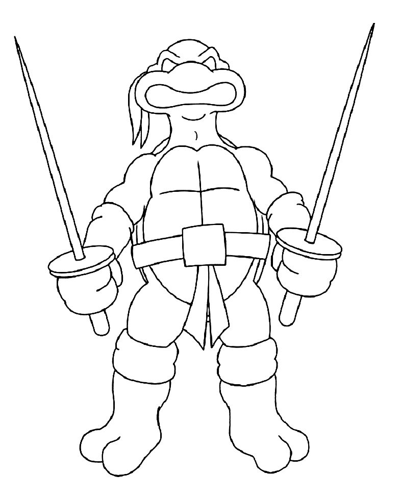 Ninja Turtle Printable Images Coloring Page