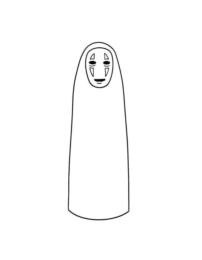 No Face Studio Ghibli Coloring Page