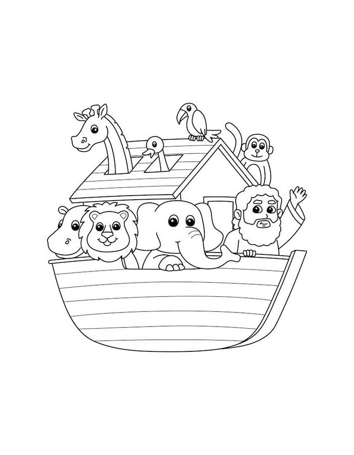 Noah's Ark Book Printable Coloring Page