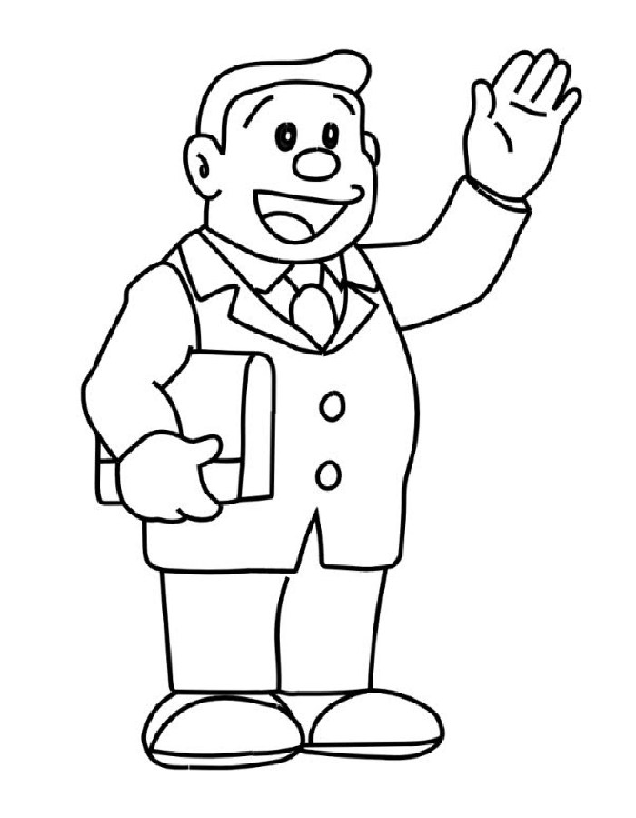 Nobisuke Nobi Nobita's Father Coloring Page