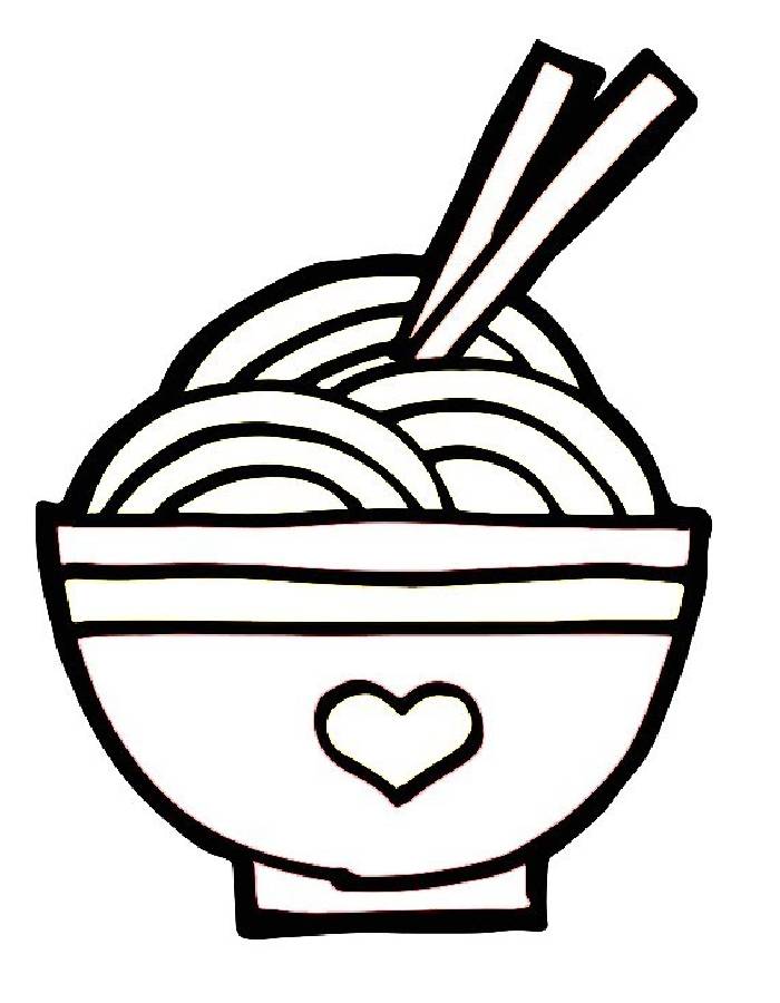 Food Noodle Coloring Page