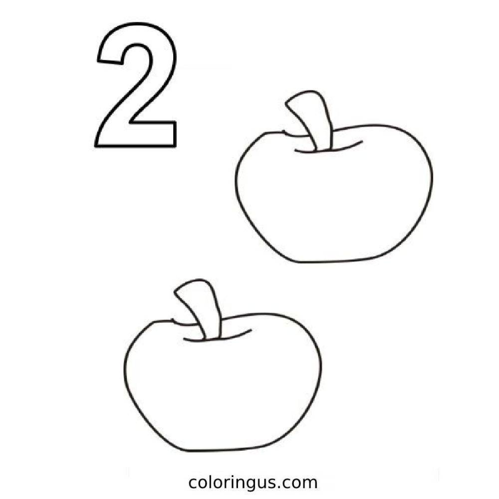 Count And Color Number 2 Coloring Page