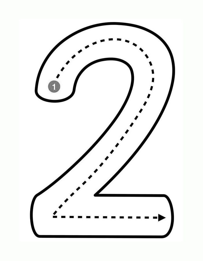 Number 2 For Toddlers Coloring Page