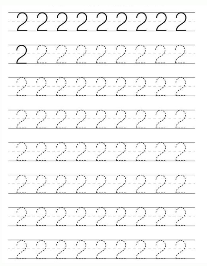 Number 2 Tracing Worksheets Coloring Page