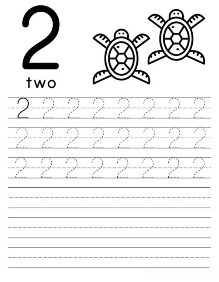 Number 2 Writing Practice Coloring Page