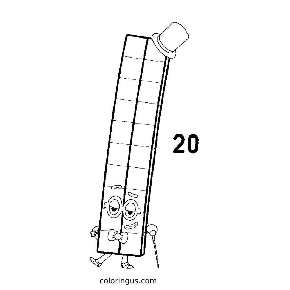 Coloring Numberblocks 20 Para Colorear Coloring Numberblocks 20 Para Colorear