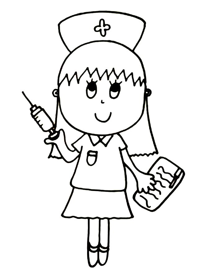 Nurse For Kindergarten Coloring Page