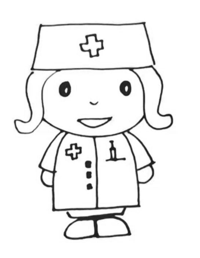 Nurse Printable Book Coloring Page