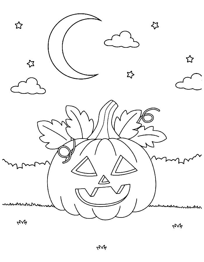 October Halloween Coloring Page