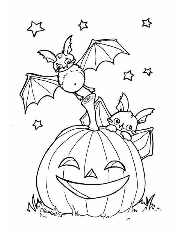 October Spooky Halloween Coloring Page