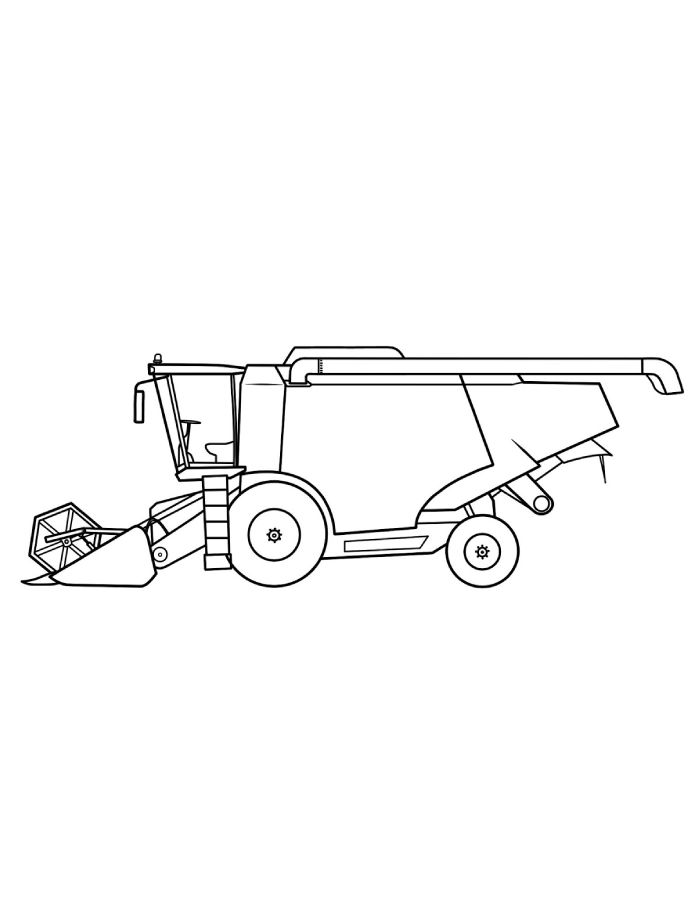 Ohn Deere Combine Coloring Page