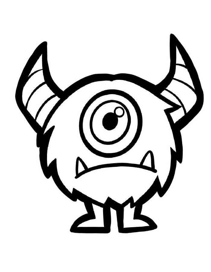 One Eyed Monster Coloring Page