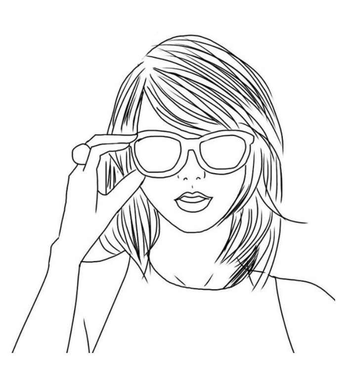 Outline Taylor Swift Coloring Page