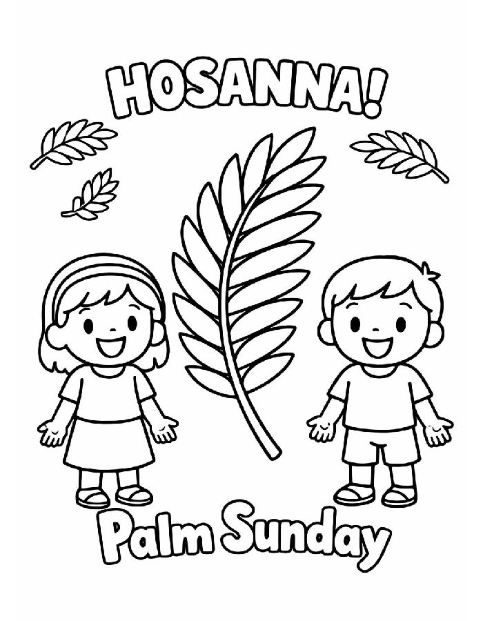 Palm Sunday For Toddlers Coloring Page