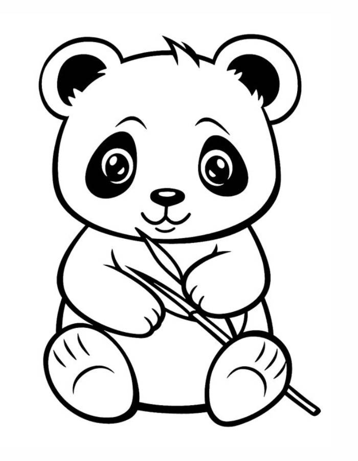 Panda Line Art Coloring Page