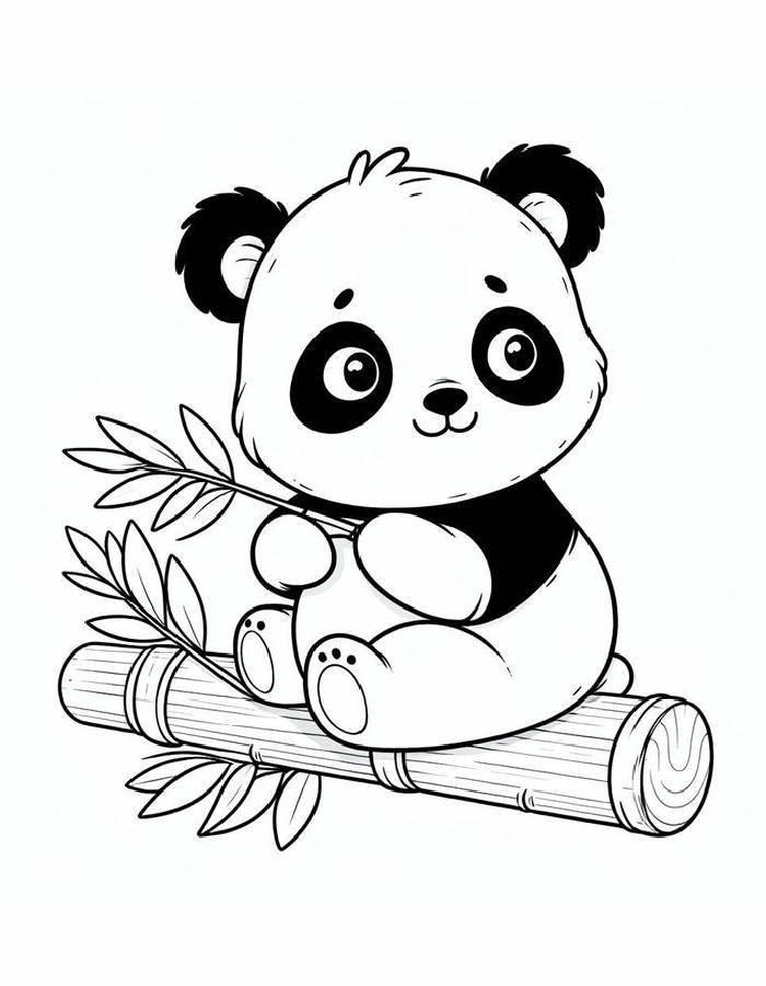 Panda Outline Pdf Coloring Page