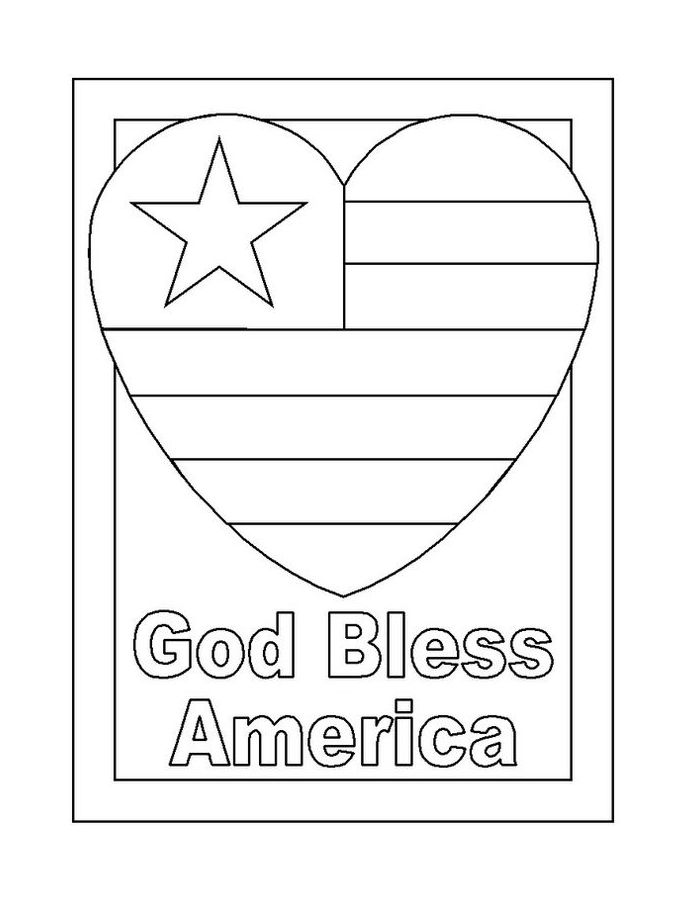 Patriotic Outline Patriotic Outline Coloring Page