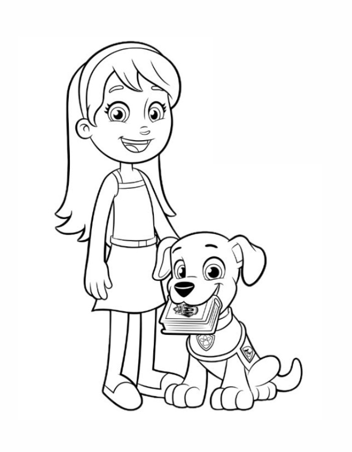 Paw Patrol Katie With Her Pup Coloring Page