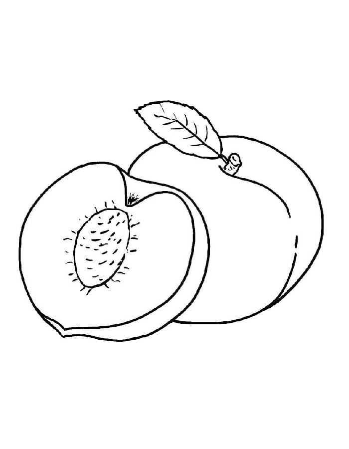 Peach Fruits Drawing Easy Peach Fruits Drawing Easy Coloring Page