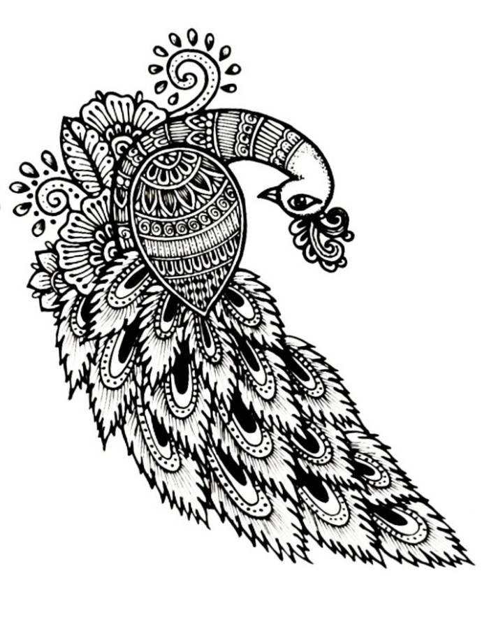 Peacock Mandala Coloring Page