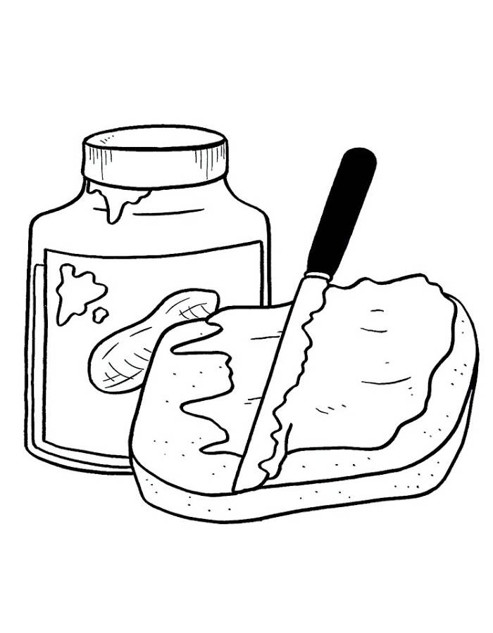 Peanut Butter And Jelly Coloring Page