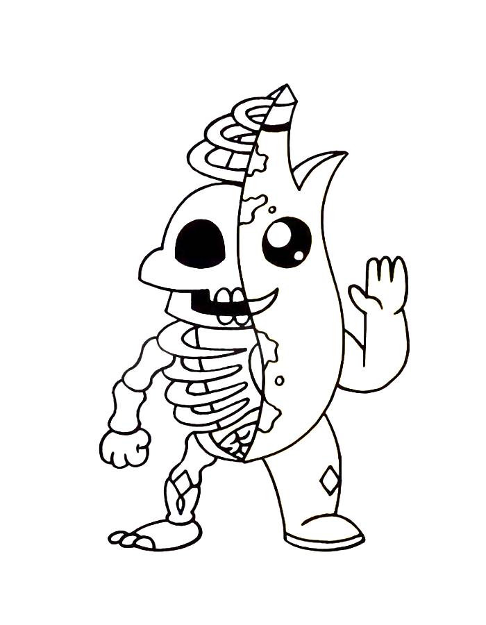 Peely Bone Fortnite Skin Coloring Page