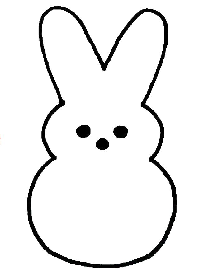 Easter Peeps Bunny Coloring Page