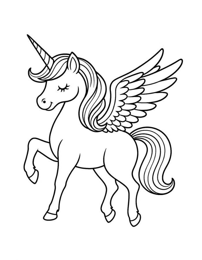 Pegasus Simple Art Coloring Page