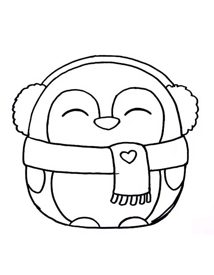 Penguin ❄️Cute Christmas Art Coloring Page