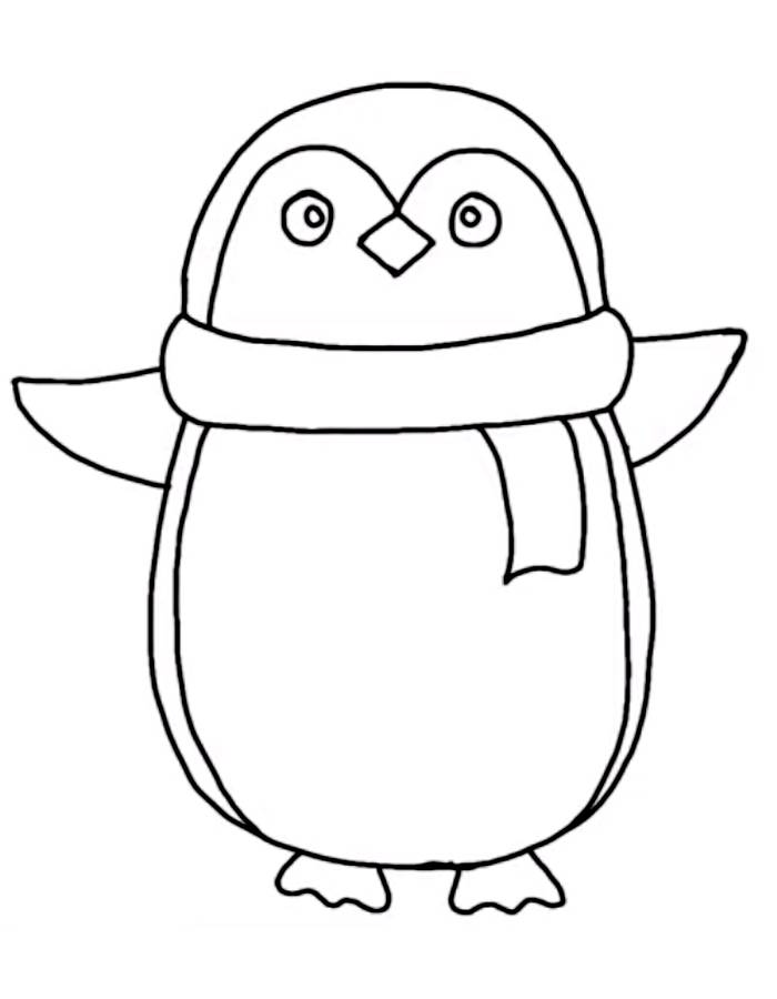 Penguin 🐧 Winter Art For Kids Coloring Page