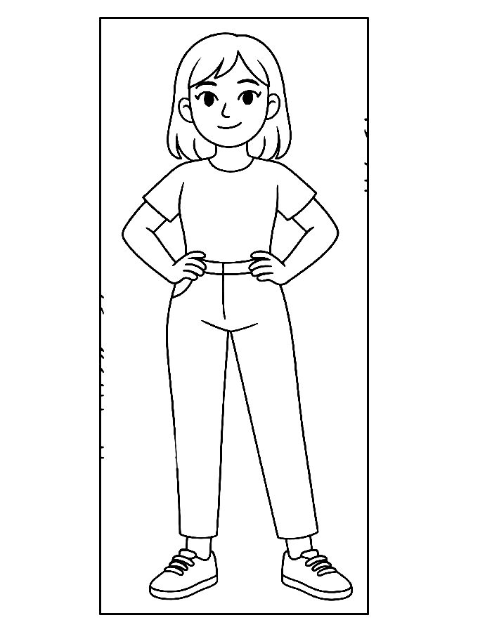 Person Simple Art Coloring Page