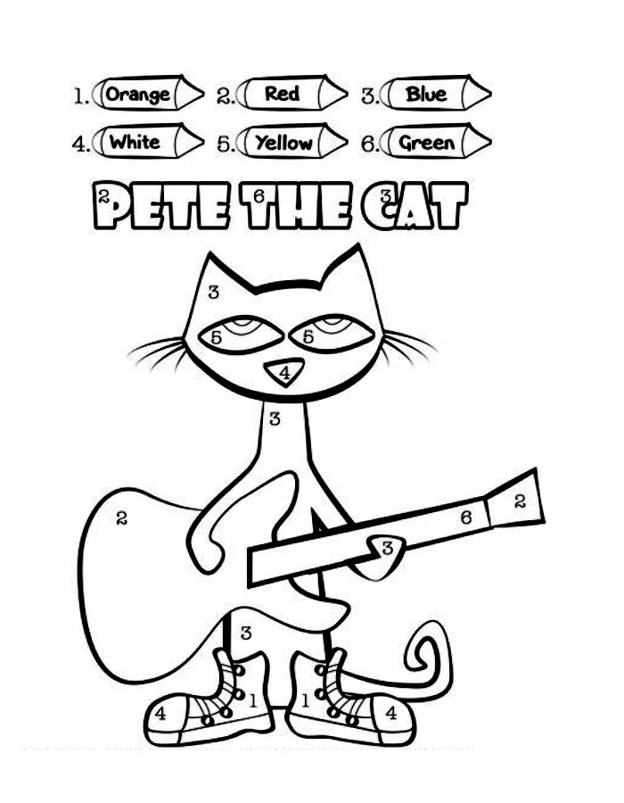 Pete The Cat Coloring Pages Free Printable PDF 