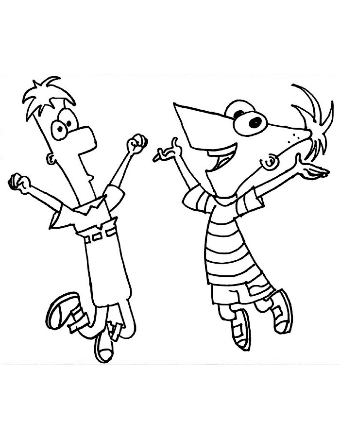 Phineas And Ferb For Kids Coloring Page