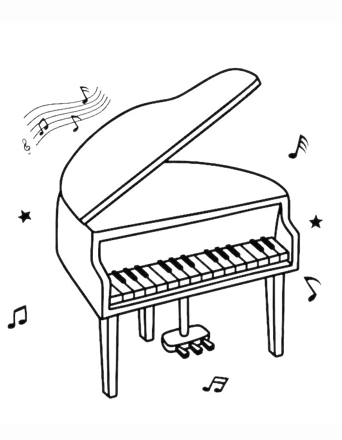 Piano For Kids Coloring Page