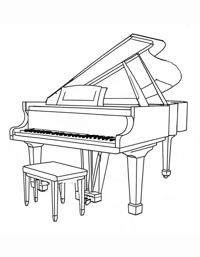 Piano Sheet Coloring Page