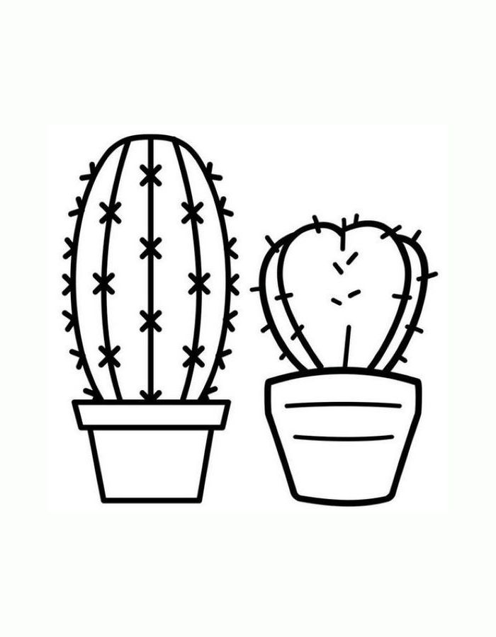 Picture Of A Cactus Coloring Page