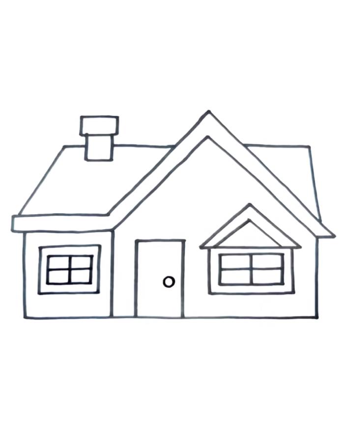 Picture Of A House Coloring Page