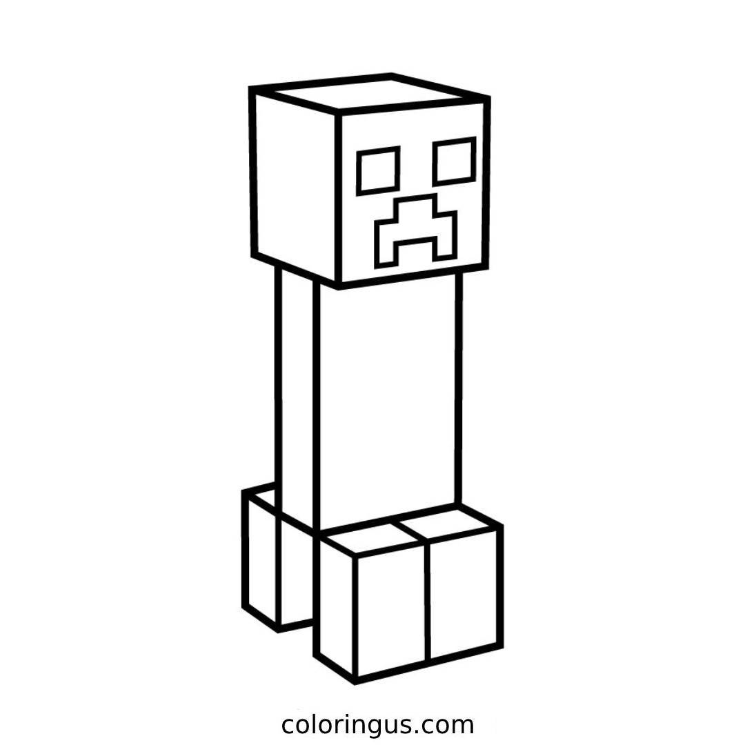 Picture Of A Minecraft Creeper Coloring Page