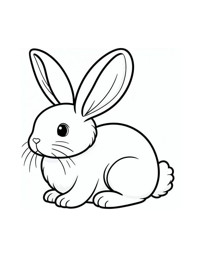 Picture Of A Rabbit Coloring Page