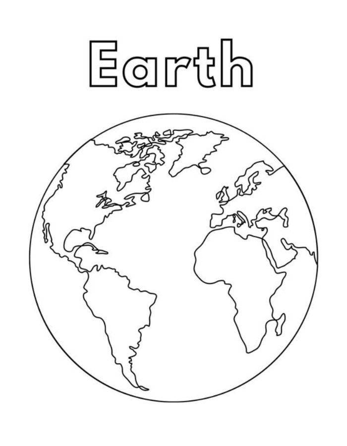 Picture Of Earth Coloring Page