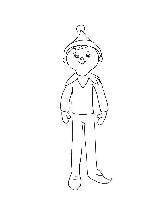 Picture Of Elf On The Shelf Coloring Page