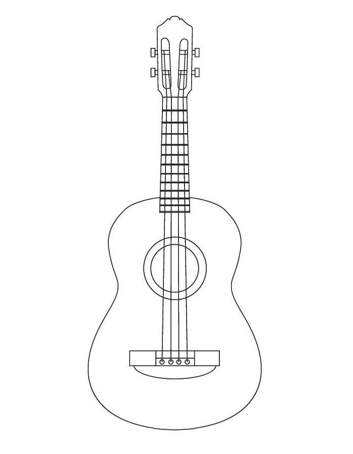 Pictures Of Guitars Coloring Page