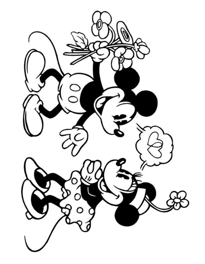 Pictures Of Mickey And Minnie Mouse Coloring Page