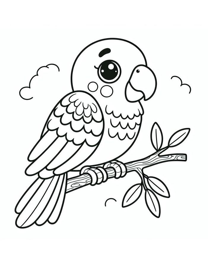 Pictures Of Parrots Coloring Page