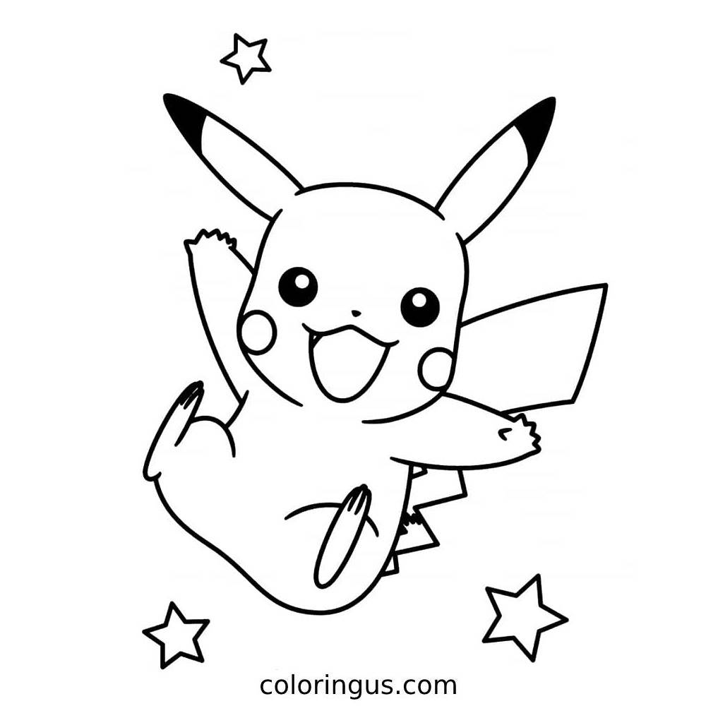 Pokemon Pikachu For Kids Coloring Page