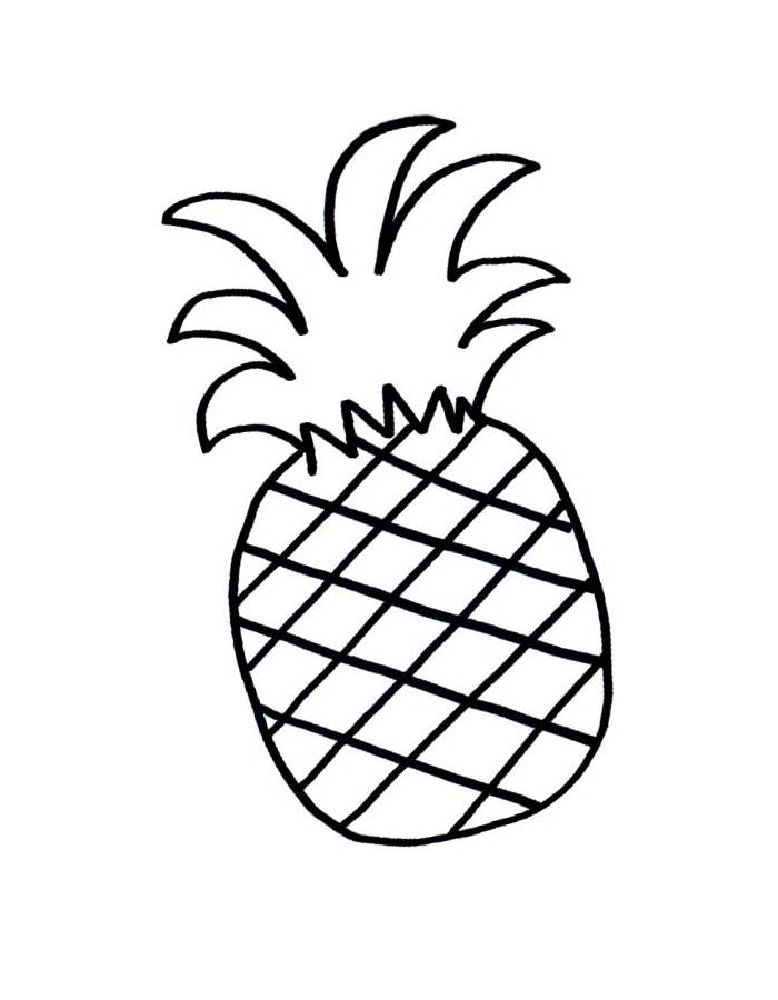 Pineapple Teach Drawing For Kids Coloring Page