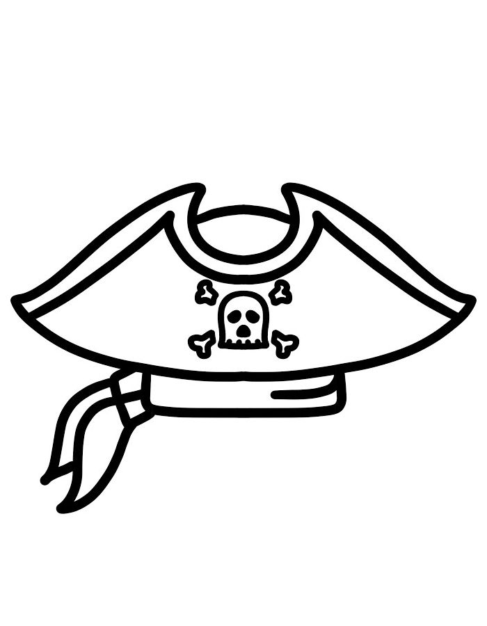 Pirate Hat Line Art Coloring Page