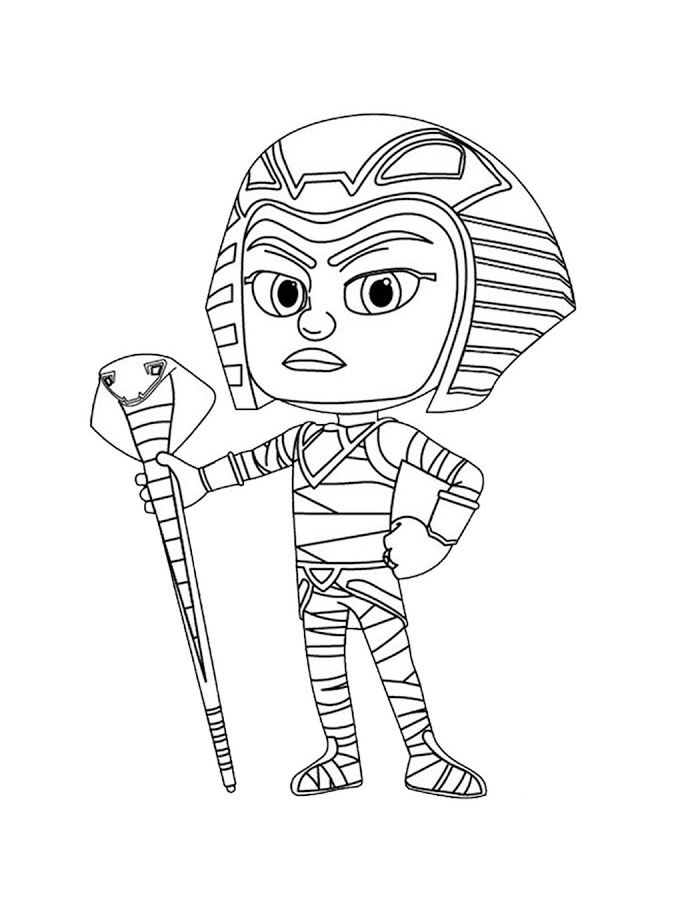 Pj Masks Pharaoh Boy Coloring Page