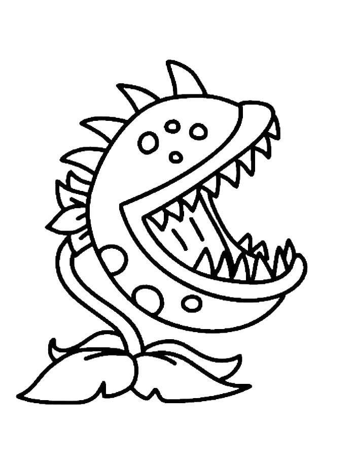 Plants Vs Zombies Fire Chomper Coloring Page