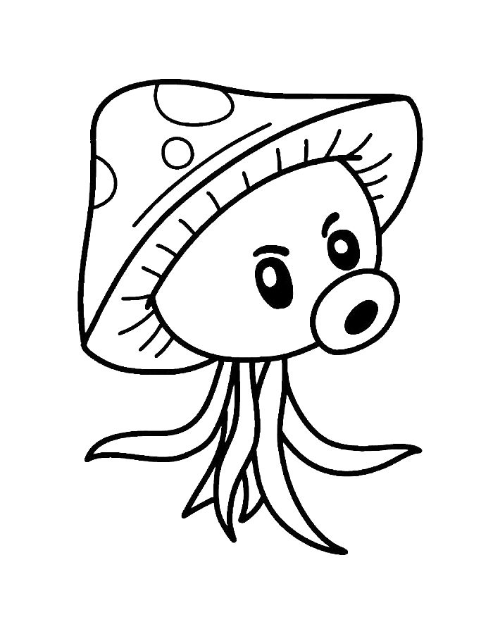 Plants Vs Zombies Sea-shroom Coloring Page